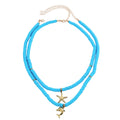 Colorful string necklace wholesale cross-border marine style starfish shell dolphin necklace niche design sense stacked necklace