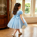 Girls' dress  new sweet style tutu princess dress short sleeve tulle knee-length children's formal dress - in stock