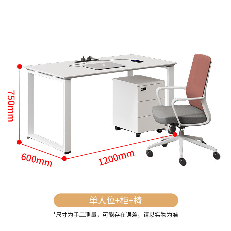 Saint li office desk and chair set - minimalist modern computer desk with partition, staff booth, office furniture