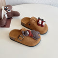 2025 spring/autumn new cartoon birkenstock-style shoes for girls: retro soft-soled, cute closed-toe, warm outdoor slippers