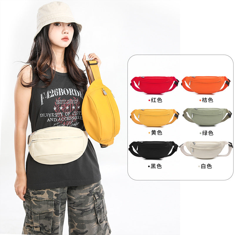 Foreign trade multi-color breast bag can be printed logo men's and women's sports messenger bag Japanese shoulder bag mountaineering travel gift fanny pack