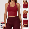 new nylon spandex compression yoga tank top - quick-dry activewear, versatile outerwear, running, beautiful back design, sports bra for women