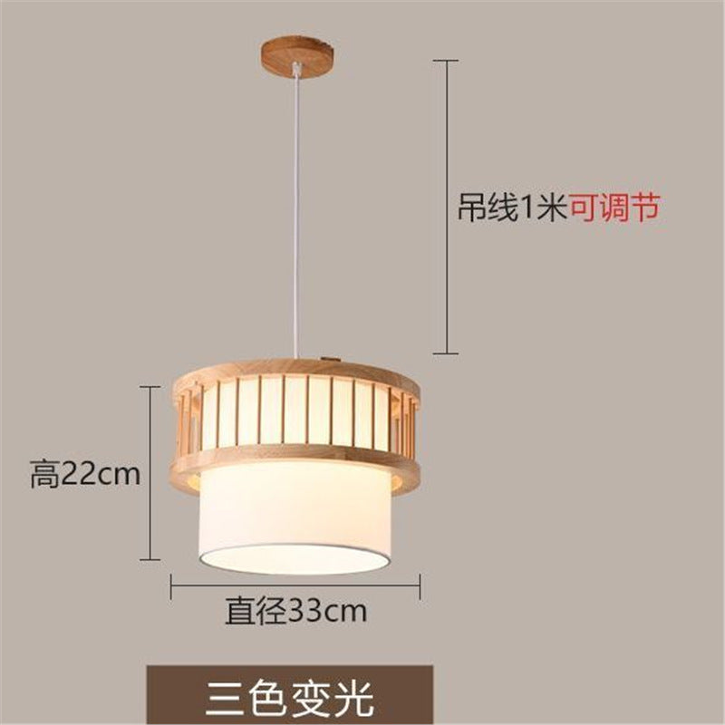 Nordic solid wood pendant light - restaurant, dining, hotel private room, noodle shop hanging lamp - japanese style master bedroom lighting fixture