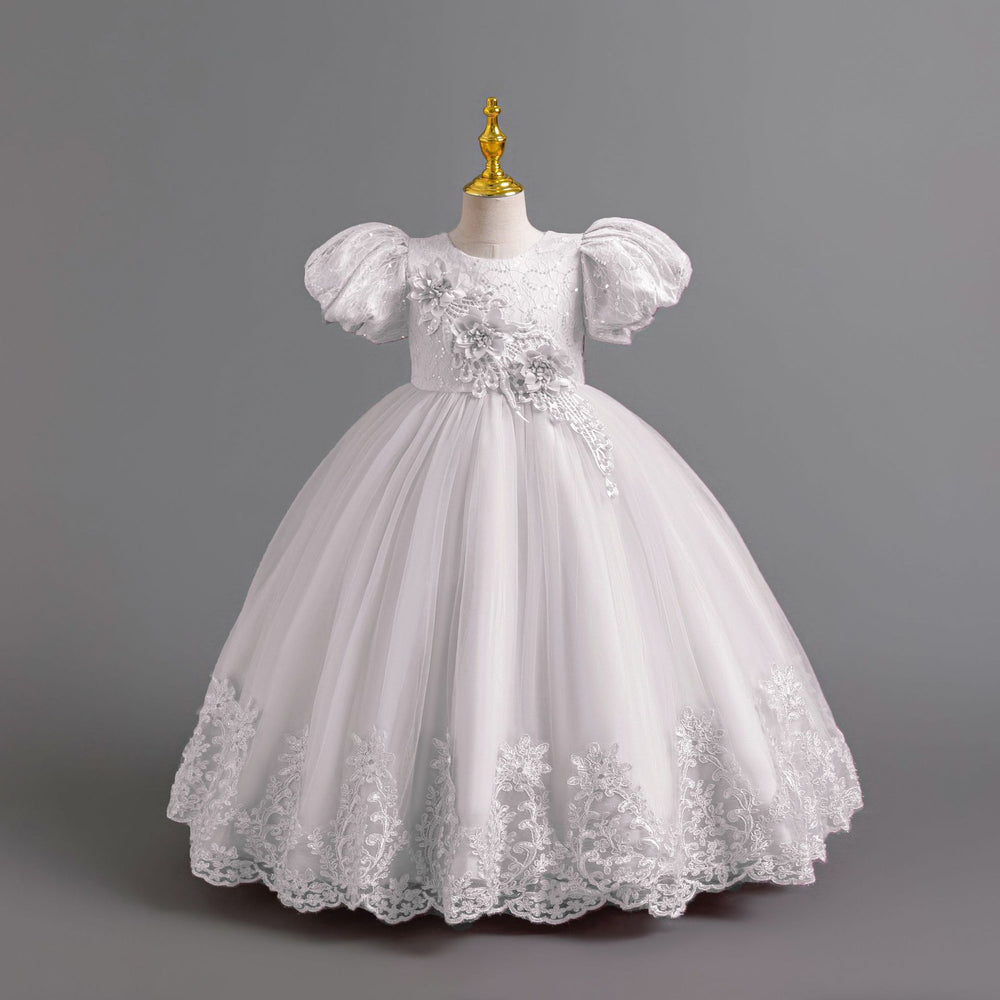 Ready-to-ship new girls' evening gown lace sequin princess dress piano performance dress children's dress