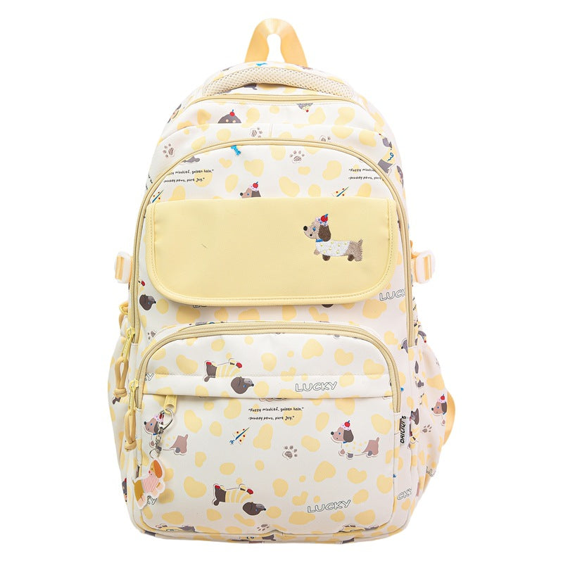New girl student high-value schoolbag junior high school backpack primary school student printed high school student large-capacity backpack