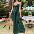 new european and american style cross-border women's clothing: vacation-inspired beach maxi dress - sexy backless, cinched waist, a-line sundress