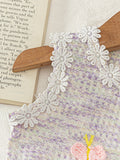new arrival: girls' cute 3d floral textured top + casual pants two-piece set