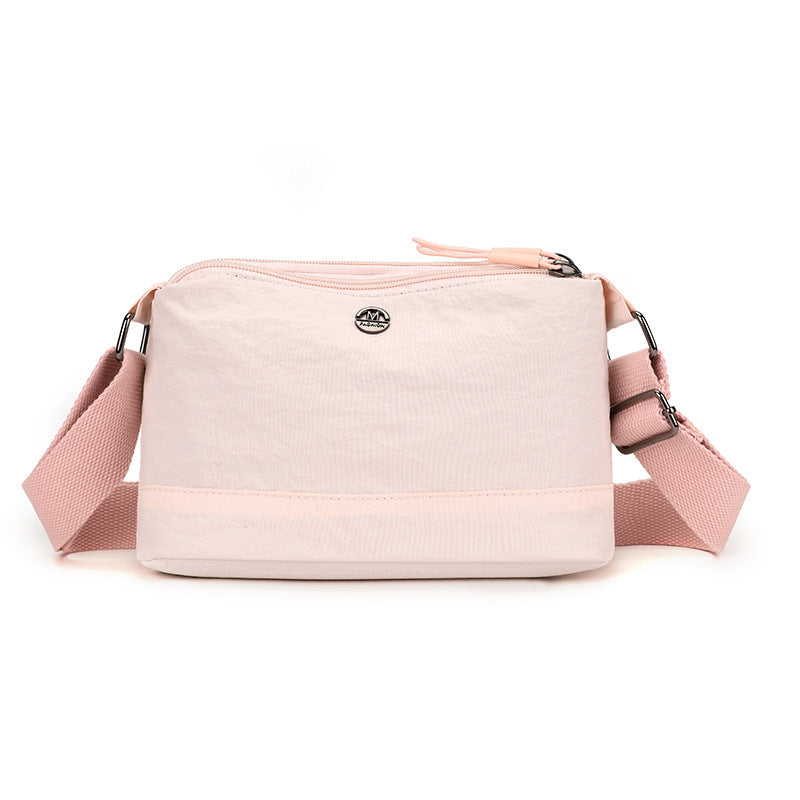 Simple casual nylon messenger bag women's  new lightweight shoulder bag multi-layer storage Korean version of foreign style small square bag