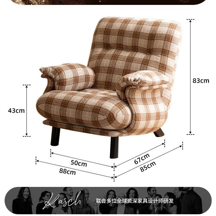 Retro lazy style straight row creative sofa chair designer can sleep single sofa medieval small apartment living room high feet