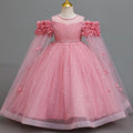 Exportin stockgirl dress petals wedding dress princess dress girl flower girl piano performance dress girl dress
