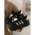K-styleniche style shell toe ugly cute big toe bread shoes girl  autumn thick bottomeasiest for matchcasualkids sneakers