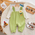 Baby girl's autumn outfit: polka dot & 3d floral long-sleeve romper - newborn infant clothes, super cute new style, trendy onesie