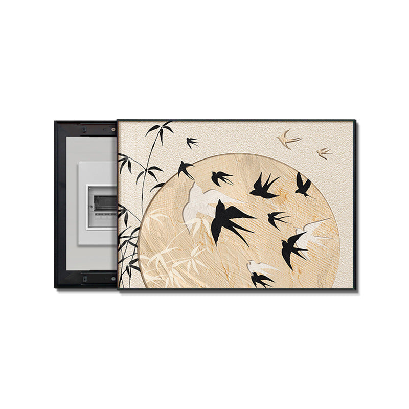 French medieval style meter box decorative painting premium living room room cover dining room distribution box cover ugly hanging painting