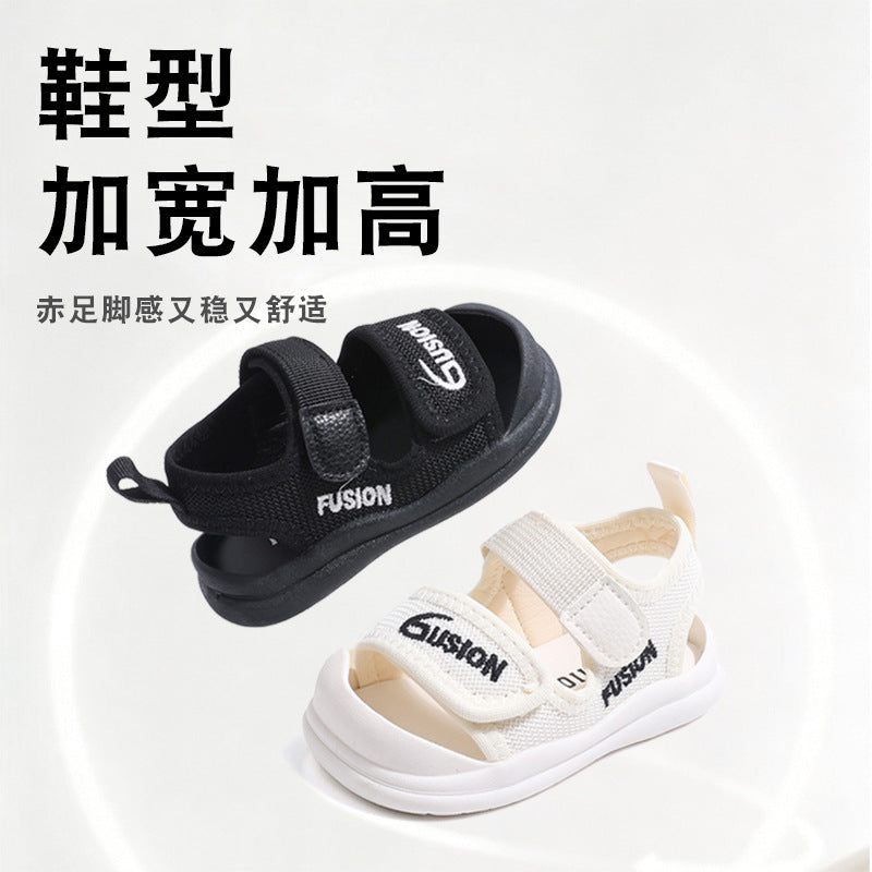 Lightweight and stable baby sandals - summer anti-slip soft sole infant shoes with closed toe - first walker sandals for boys and girls - beach shoes for ages 1-3