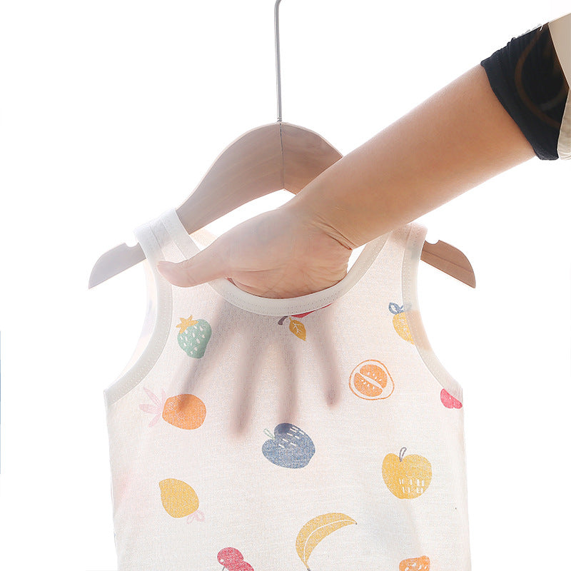 Baby tank top set - summer lightweight pure cotton sleeveless loungewear shorts - unisex kids' pajamas & summer outfit