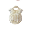 Summer lightweight sweet flutter sleeve romper dress baby princess dress newborn baby girl full month 100-day first birthday outfit