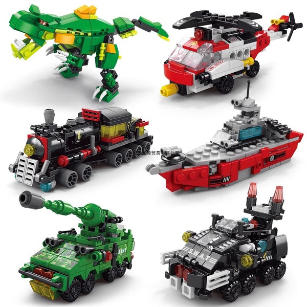 Children's building block puzzle assembly toy boy military tank assembly small particles car assembly puzzle model