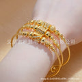 18k round ball african arabian gold women's bracelet zircon gold-plated bangle jewelry set
