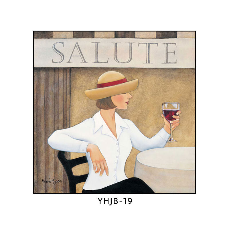 American bar decorative painting retro industrial style creative KTV box red wine glass hanging painting nostalgic wine mural