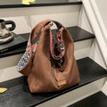 European and american style retro niche crossbody bag korean double-sided backpack trendy printed large capacity work commute tote bag