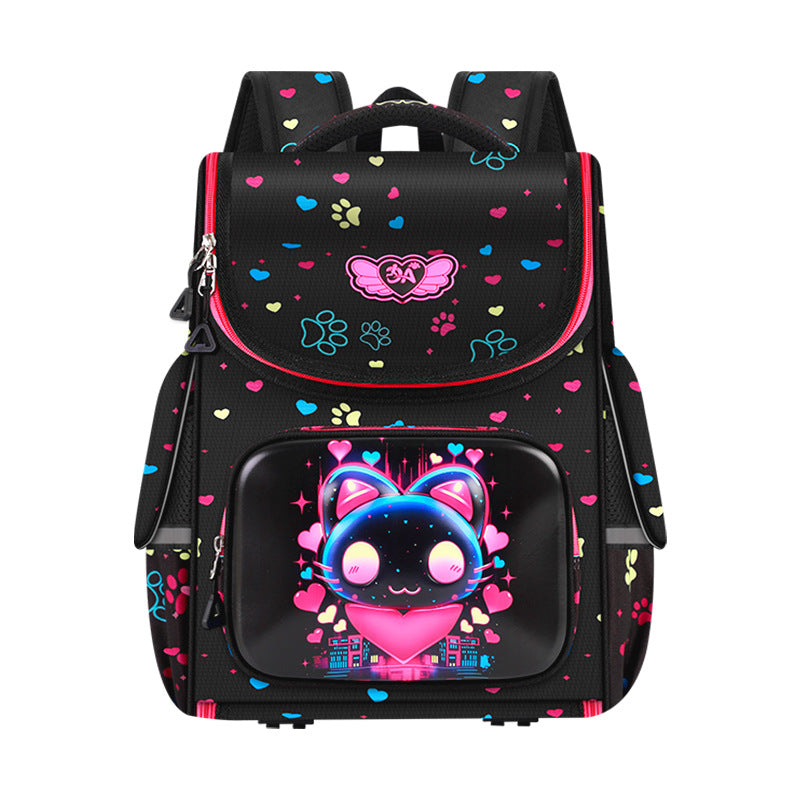 New elementary school backpacks: cute cartoon design for grades 1-6 - large capacity, lightweight, and spine-protecting