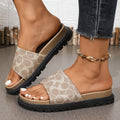 summer outerwear letter thick sole beach slippers new plus size cross-border open toe one-line sandals women's wholesale