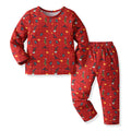 New arrival: children's long-sleeve pajamas - christmas cartoon print cotton loungewear set for boys and girls (export quality)
