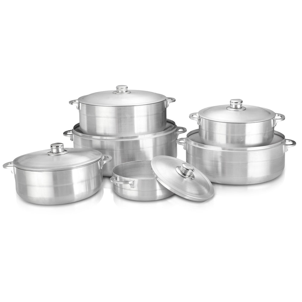 Aluminum pot aluminum sanding pot 6-piece suit pot uncoated pot south american african double-ear soup pot factory direct sales pot