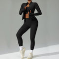 new women's tight-fitting yoga set - cardigan running sportswear set, quick-dry fitness outfit, three-piece set