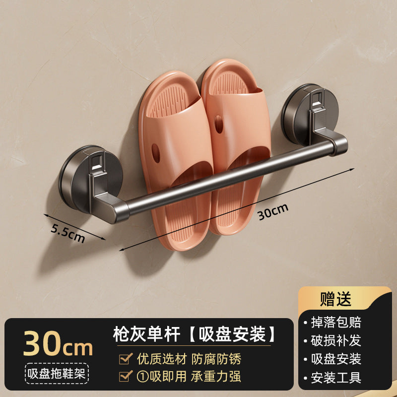 Bathroom slipper rack, bathroom toilet door, no punching, wall-mounted drain rack, shoe storage handy gadget