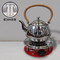 Thickened stainless steel wood grain handle teapot water kettle food grade commercial classic stainless steel teapot cross-border