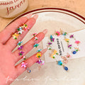 Summer vacation style colorful flower tassel earrings sweet girl slimming look long earrings popular same style jewelry wholesale
