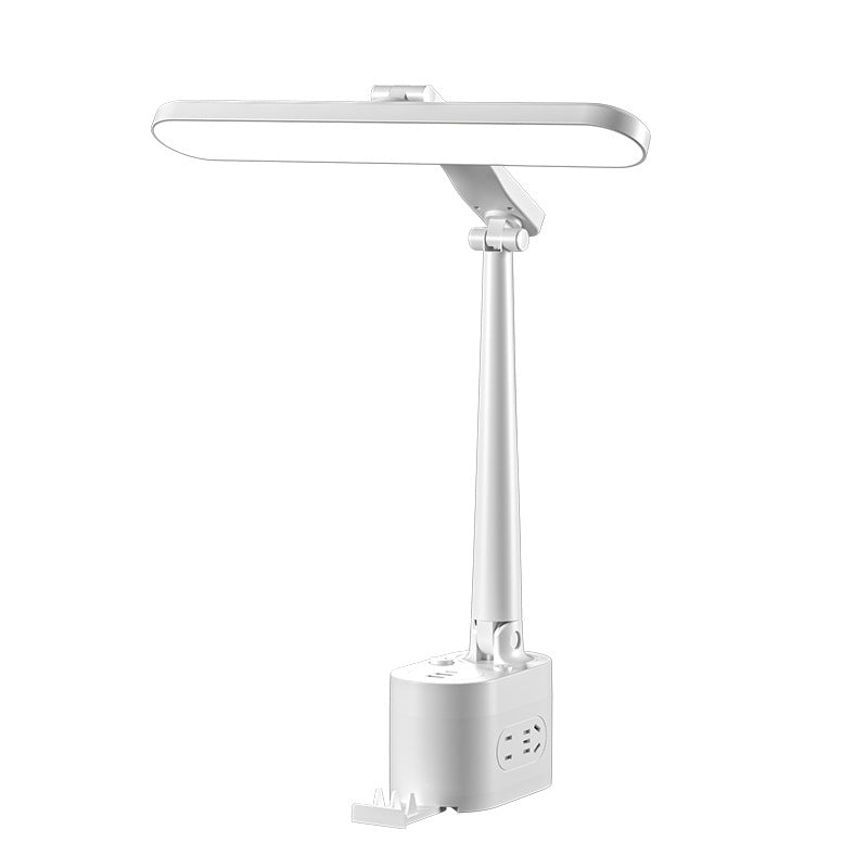 Foldable desk lamp with integrated socket - eye protection, designed for studying, reading, and preventing myopia - perfect for college students - bedside lamp with usb fast charging