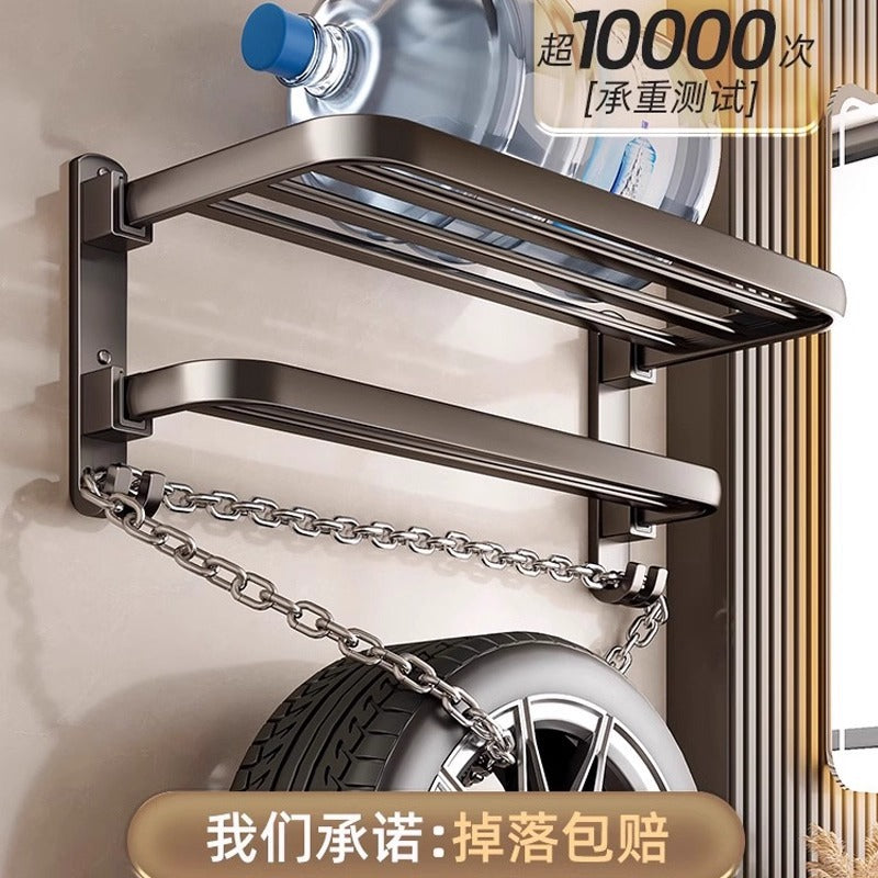 Manufacturer's punch-free bath towel rack, bathroom storage rack, foldable towel rack, bathroom storage rack, wall-mounted