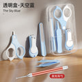Jc-transparent box set-sky blue + luminous ear picks