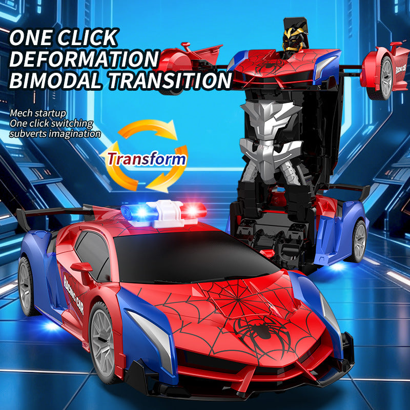 hot-selling transforming remote control car - kids' rechargeable electric racing car model - boy's police car robot toy