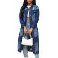 European and american denim jacket for women,  new  style distressed ripped jean jacket, fashionable washed denim outerwear