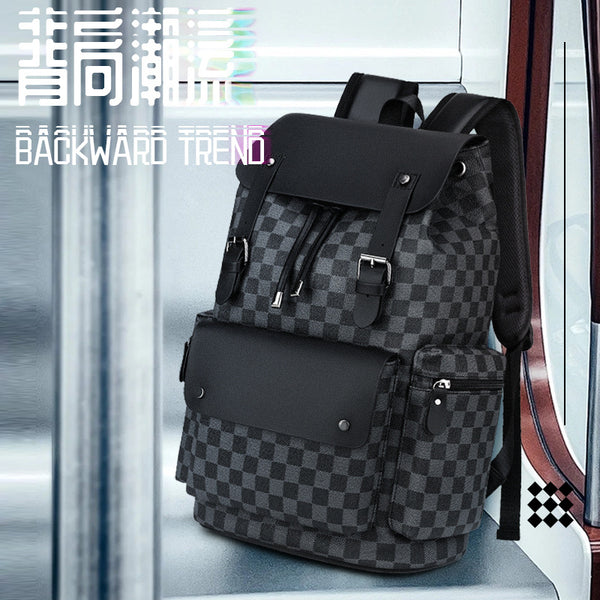 Trendy new printed men's backpack anti-splashing water and scratch-resistant large-capacity multi-compartment decompression drawstring backpack