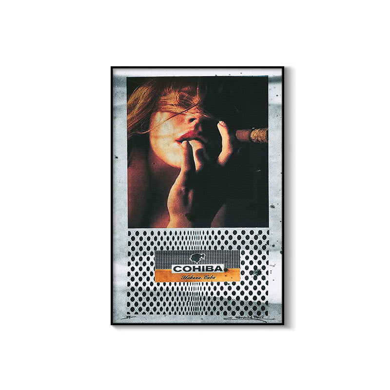 Bar decorative painting industrial style retro beautiful woman ktv box dance hall clear bar background wall painting creative painting