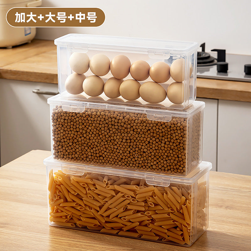 Kitchen Grains Storage Box with Lid Noodles Egg Storage Box Food Grade Transparent Refrigerator Fresh Storage Box