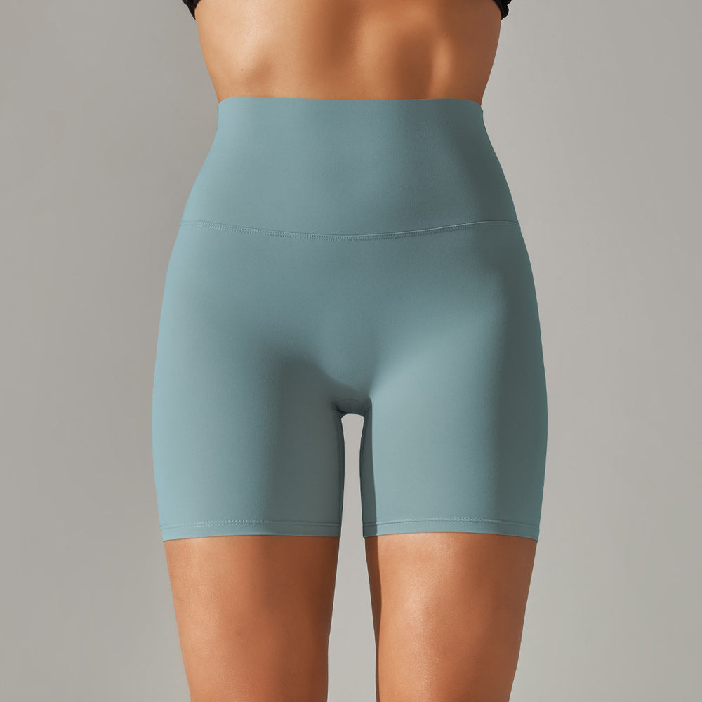 Spring/summer new solid color yoga shorts - double-sided brushed, high-waisted, stretchy, activewear, fitness, 3/4 length yoga pants for women