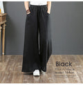 draped loose pants women's summerhigh waist cotton and linen pants casualloosestraight-leg pants