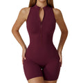 Spring high-intensity workout backless yoga bodysuit - zipper, barely-there feel, butt-lifting, tight-fitting gym suit for women 8594