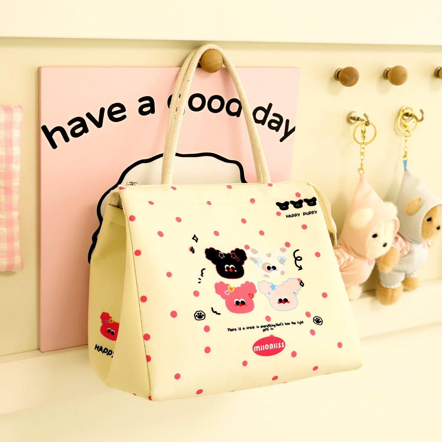 High-value cute lunch box bag Office workers and students carry aluminum foil thermal insulation lunch box bag Portable large-capacity portable bag