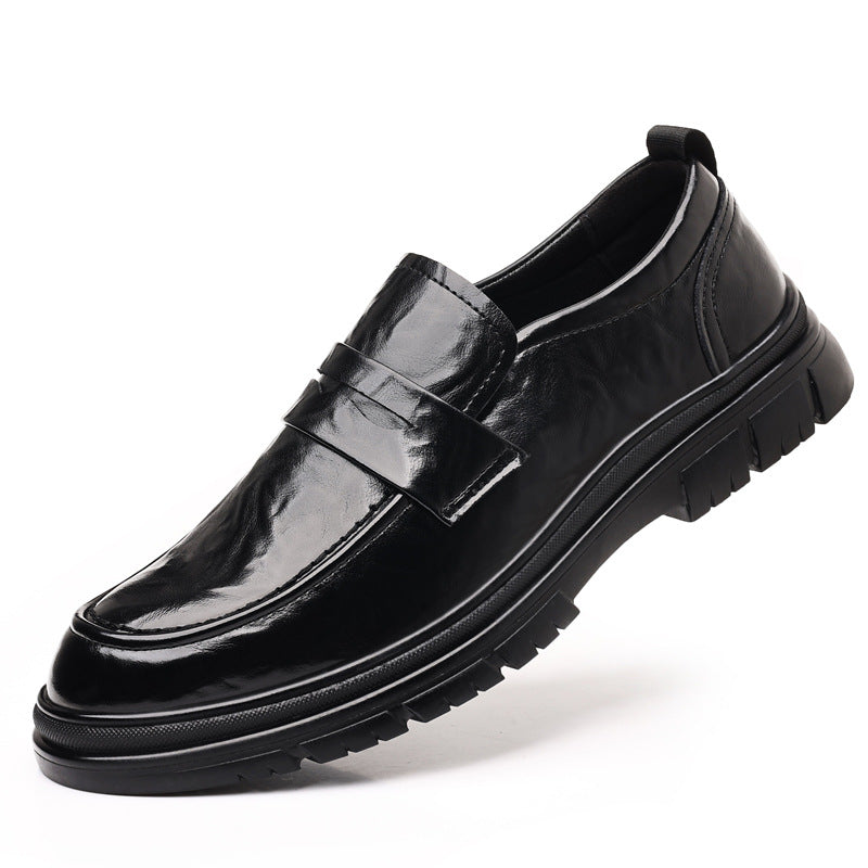 Men's leather shoes: new spring/autumn fashion, hot-selling british style, wedding-ready, height-increasing, business casual, slip-on loafers