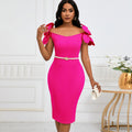 D528  european and american women's clothing socialite elegant 3d floral elegance banquet dress bodycon cross-border dress