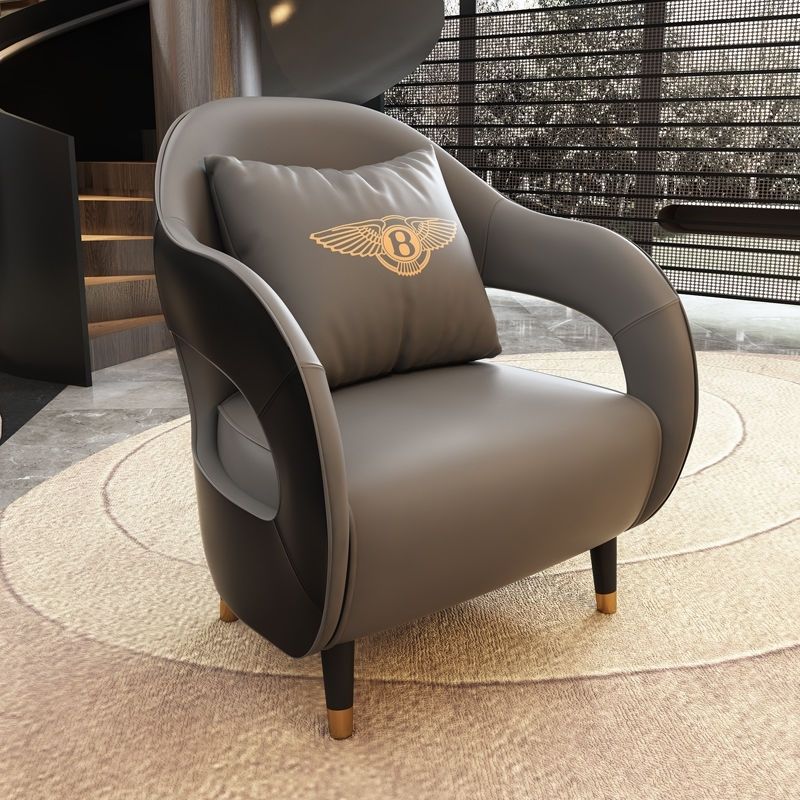 Minimalist commercial reception area casual sofa small round table set hotel reception negotiation table and chairs business leather sofa