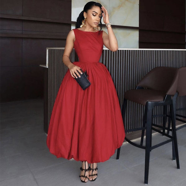 [Spot] European and American  women's clothing 2024 autumn new fashion temperament high waist slim swing dress dress