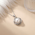 European and american hot-selling fashion zircon pearl necklace for women, lightweight luxury, niche, versatile, elegant, fashionable titanium steel clavicle chain jewelry