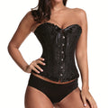 Corsetfashion waist ribbon jacquard palace bone corset steel buckle belly support chest corset